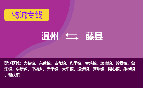 温州到藤县物流公司,温州到藤县货运,温州到藤县物流专线